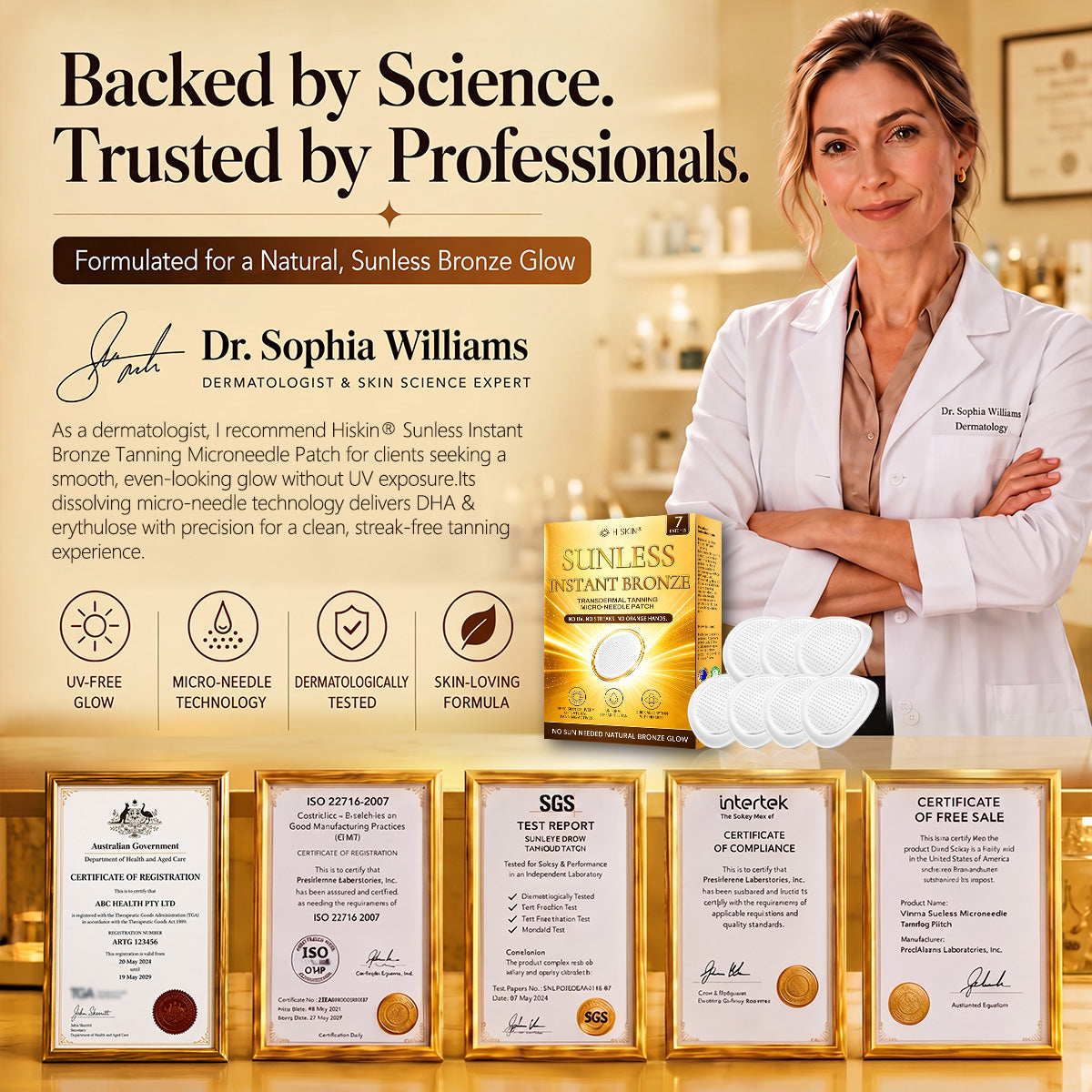 50% OFF | 𝑶𝒇𝒇𝒊𝒄𝒊𝒂𝒍 𝑺𝒕𝒐𝒓𝒆 ☀️☀️ 𝐇𝐢𝐬𝐤𝐢𝐧® 𝐒𝐮𝐧𝐥𝐞𝐬𝐬 𝐈𝐧𝐬𝐭𝐚𝐧𝐭 𝐁𝐫𝐨𝐧𝐳𝐞 𝐓𝐚𝐧𝐧𝐢𝐧𝐠 𝐌𝐢𝐜𝐫𝐨𝐧𝐞𝐞𝐝𝐥𝐞 𝐏𝐚𝐭𝐜𝐡 🇦🇺 | Limited Deal, Bronze Glow in 7 Days ✅ No UV, No Streaks, No Mess