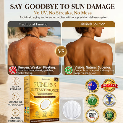 50% OFF | 𝑶𝒇𝒇𝒊𝒄𝒊𝒂𝒍 𝑺𝒕𝒐𝒓𝒆 ☀️☀️ 𝐇𝐢𝐬𝐤𝐢𝐧® 𝐒𝐮𝐧𝐥𝐞𝐬𝐬 𝐈𝐧𝐬𝐭𝐚𝐧𝐭 𝐁𝐫𝐨𝐧𝐳𝐞 𝐓𝐚𝐧𝐧𝐢𝐧𝐠 𝐌𝐢𝐜𝐫𝐨𝐧𝐞𝐞𝐝𝐥𝐞 𝐏𝐚𝐭𝐜𝐡 🇦🇺 | Limited Deal, Bronze Glow in 7 Days ✅ No UV, No Streaks, No Mess